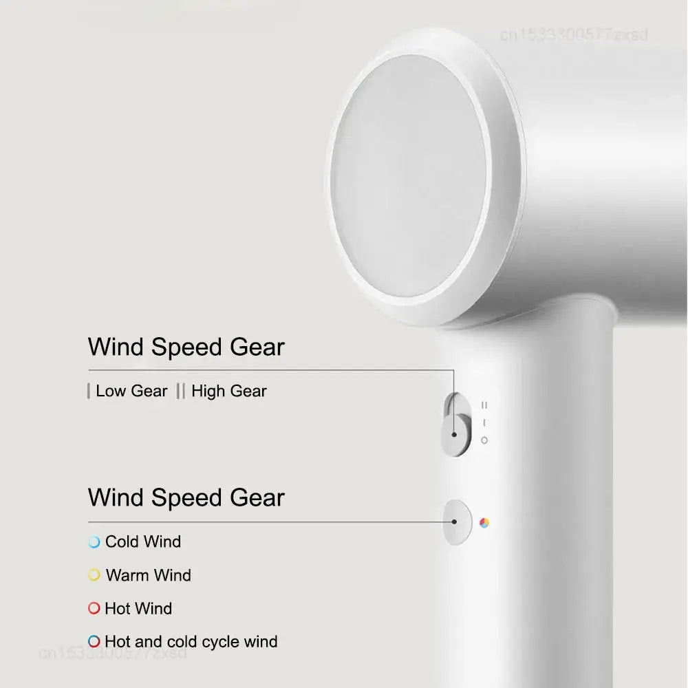 Mijia H501 SE hair dryer, white handheld with wind-speed gear and cold/warm/hot wind modes