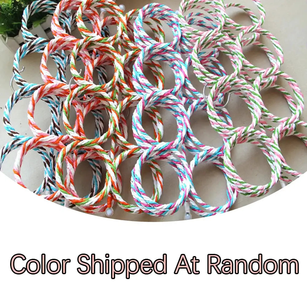 28-hole scarf holder display rack with multicolor braided rope loops for scarves