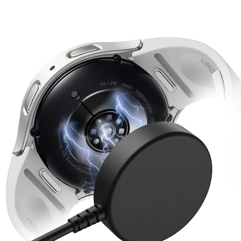 Matte hard PC case with tempered glass screen protector for Samsung Galaxy Watch 7/6/5/4 (40mm/44mm), white bumper