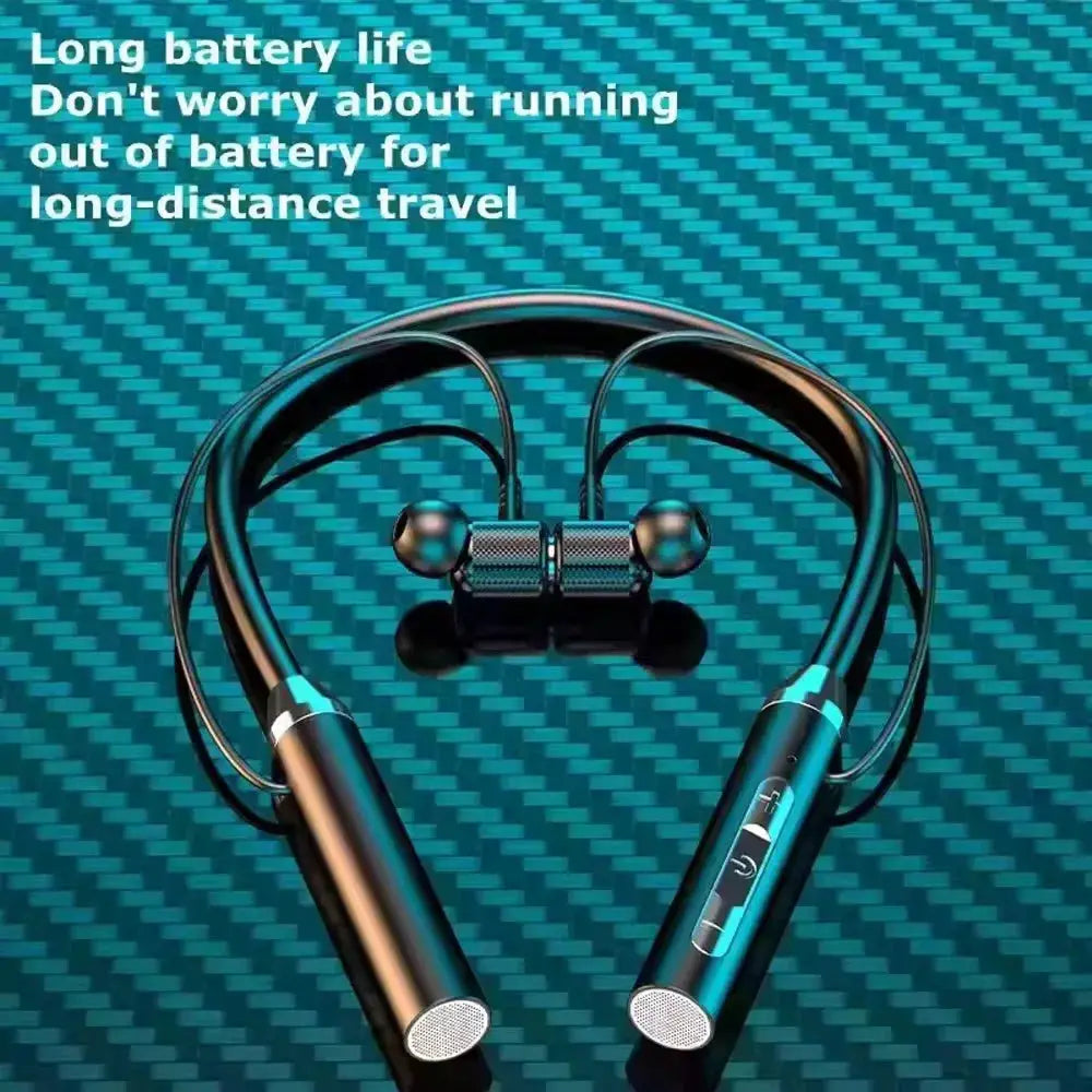 NovaPulse Wireless Bluetooth Neckband Earphones Waterproof Magnetic Earbuds With LED Display And 12D Stereo