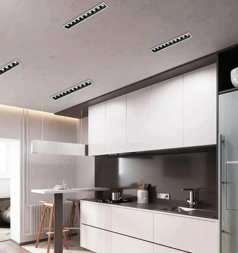 Simples Market LED recessed rectangle downlight grille ceiling lamp, 10W/20W/30W, AC85~265V, for home or shop