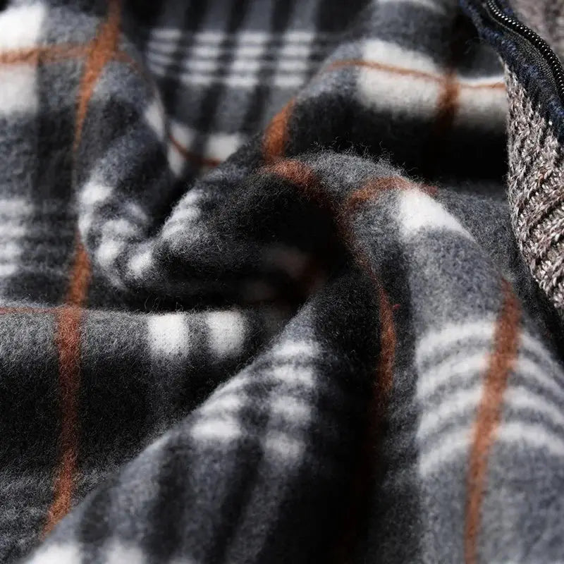 Autumn Winter Warm Cardigan For Men Fleece Full Zip Jacket Slim Fit Luxury Knitted Sweater Coat American Jersey