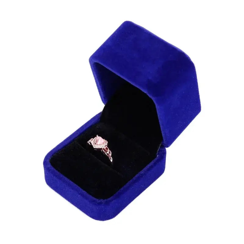 Small Velvet Proposal Ring Box For Engagement Gift Keepsake Case Jewelry Packaging Box For Wedding