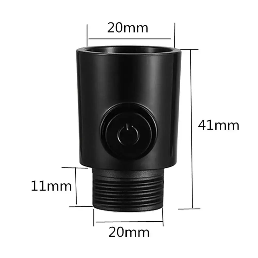 Simples Market black plastic shower head arm diverter with one-button water pressure control shut-off switch