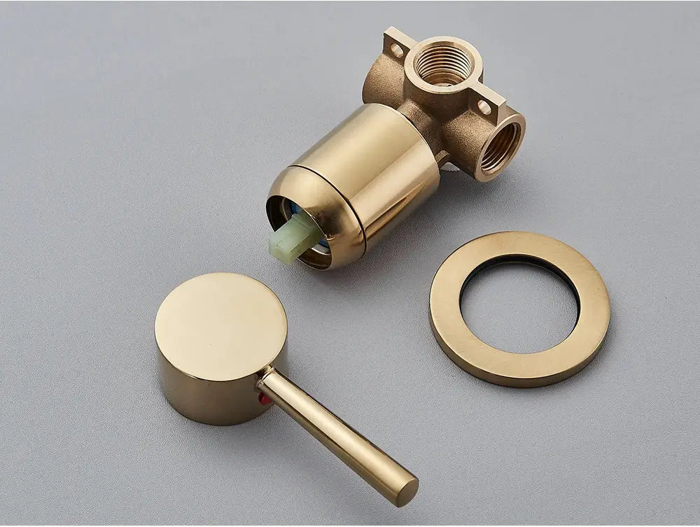 Simples Market brass bathroom mixer valve set with handle and escutcheon plate, 4-piece