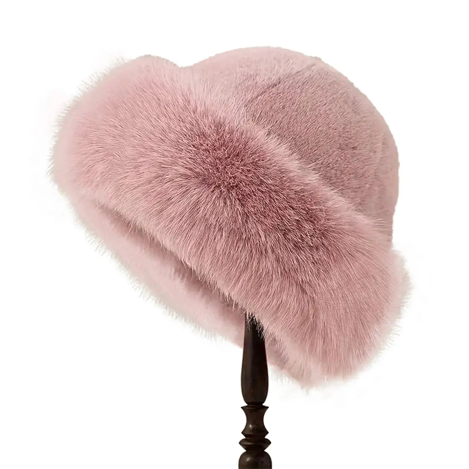 NordicPeak Womens Winter Fur Hat With Thick Plush Fur Windproof Elastic Fit For Cold Weather Outdoor Sports