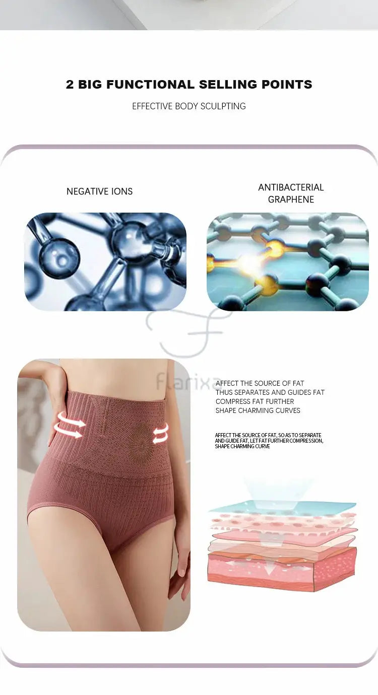 Flarixa high-waist seamless shaping briefs in mauve, postpartum body shaper underwear by Simples Market