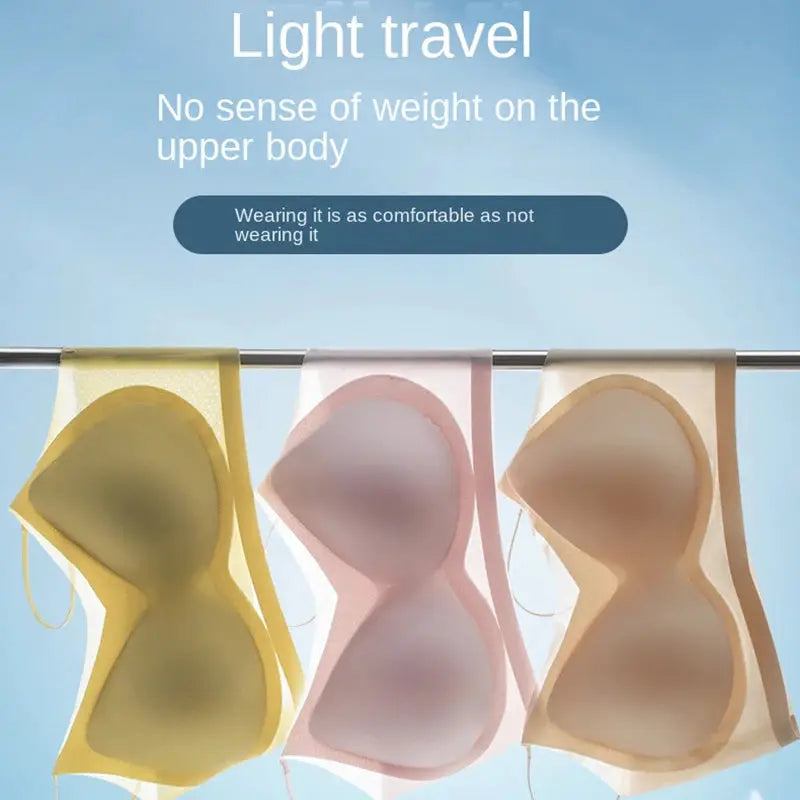 SilkEase Ice Silk Ultra Thin Seamless Wireless Padded Bra For Women Plus Size Breathable Comfort