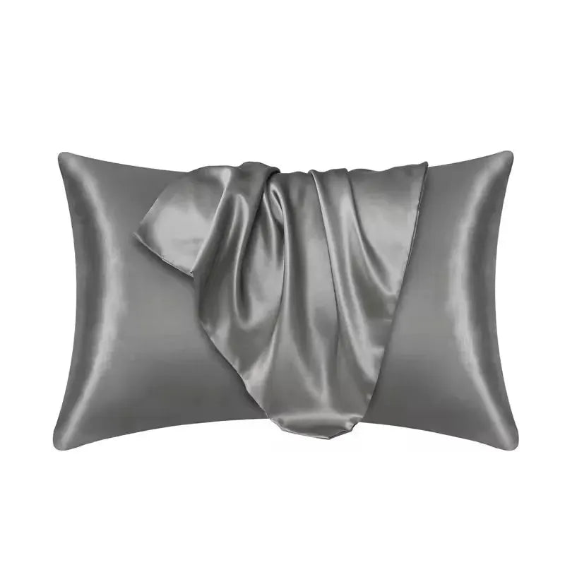 Silk satin pillowcase by Simples Market, gray, standard/queen size, 1pc