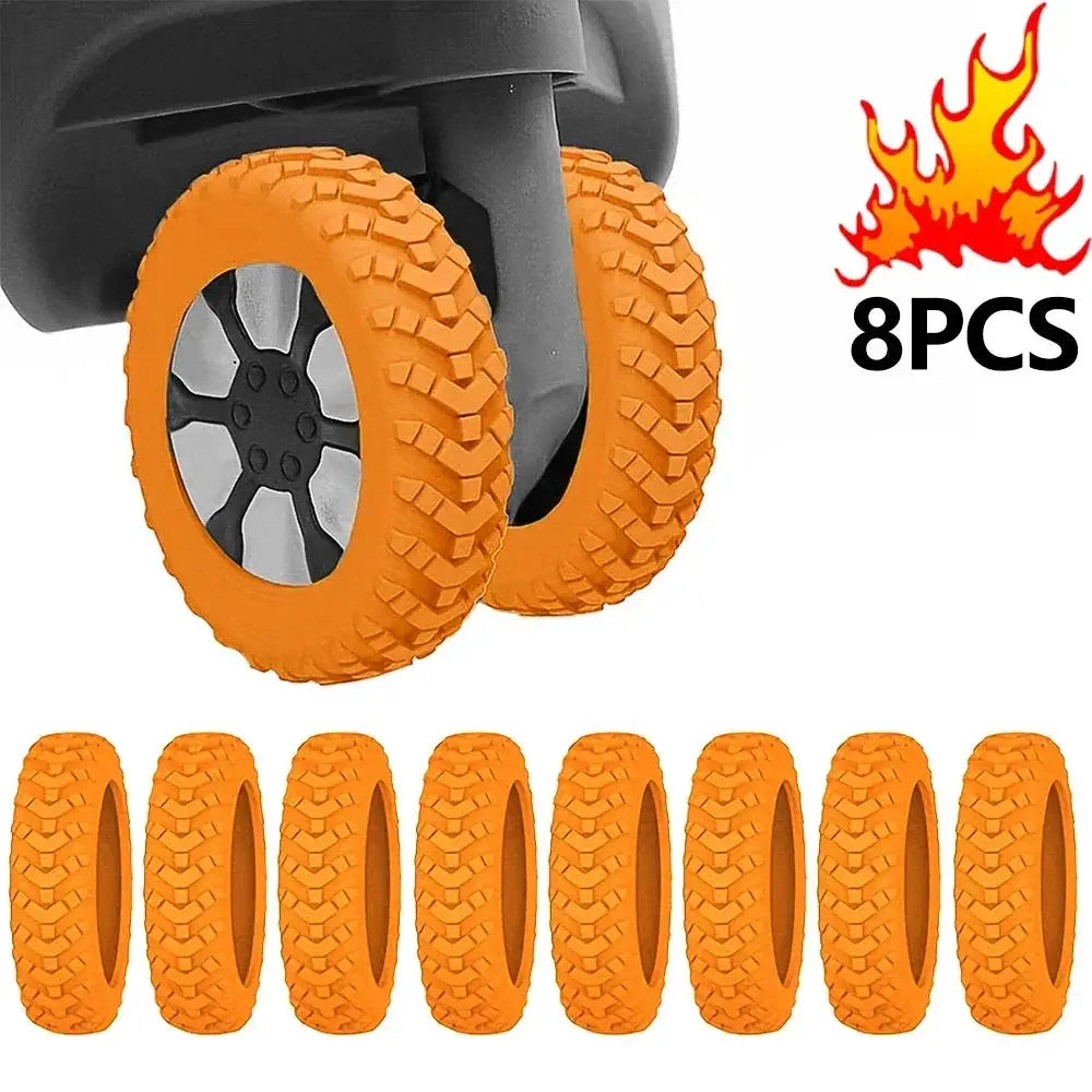 Silicone Wheel Protectors For Luggage Caster Wheels 8 Pieces Thickened Texture Noise Reduction