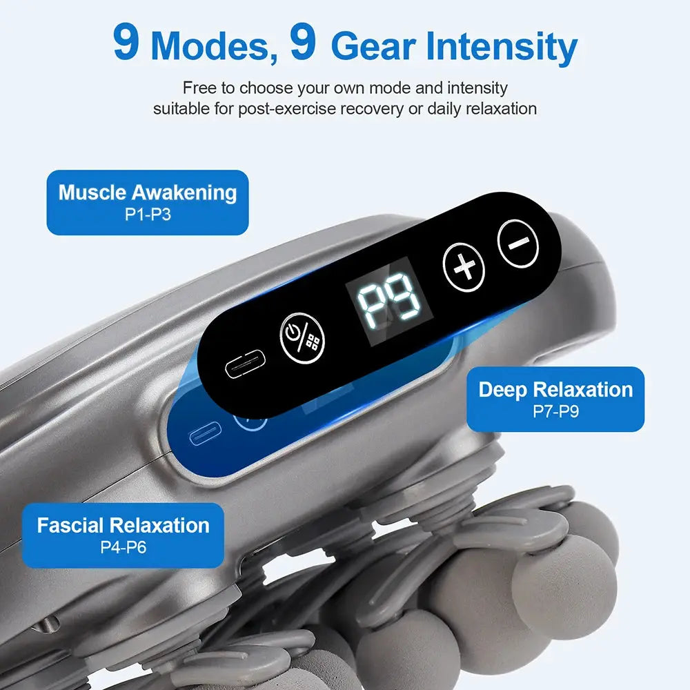 Simples Market 42-head fascia gun massager with digital display for back, waist, neck and shoulders
