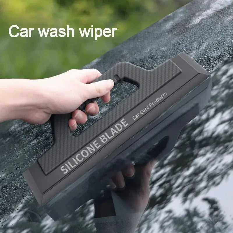 Car wash wiper silicone blade with handle for windshield, anti-slip grip