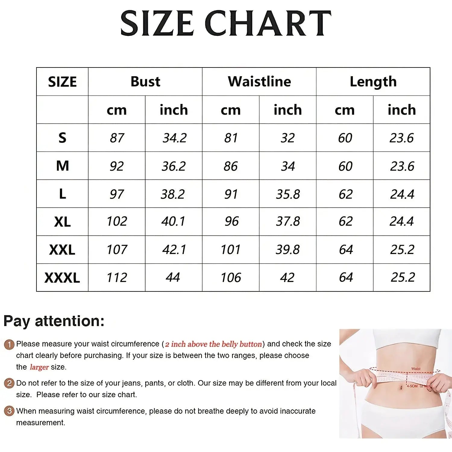 Men's sauna suit shirt by Simples Market; size chart showing bust, waist, and length measurements.