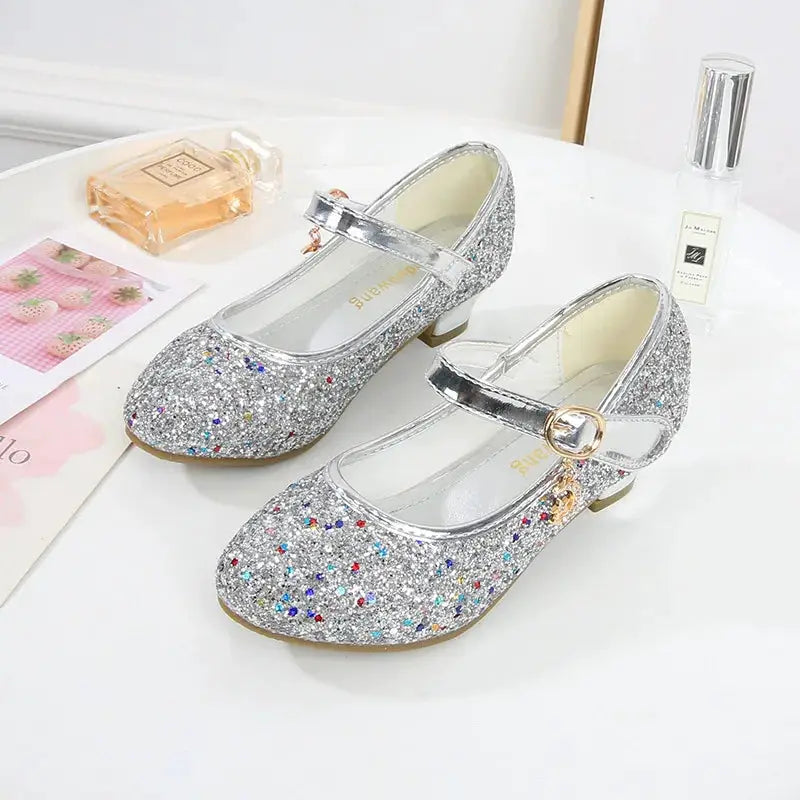 PrincessSteps Girls Red Leather Party Heels With Comfortable Rounded Toe And 1 To 3 Cm Heel Height For Weddings