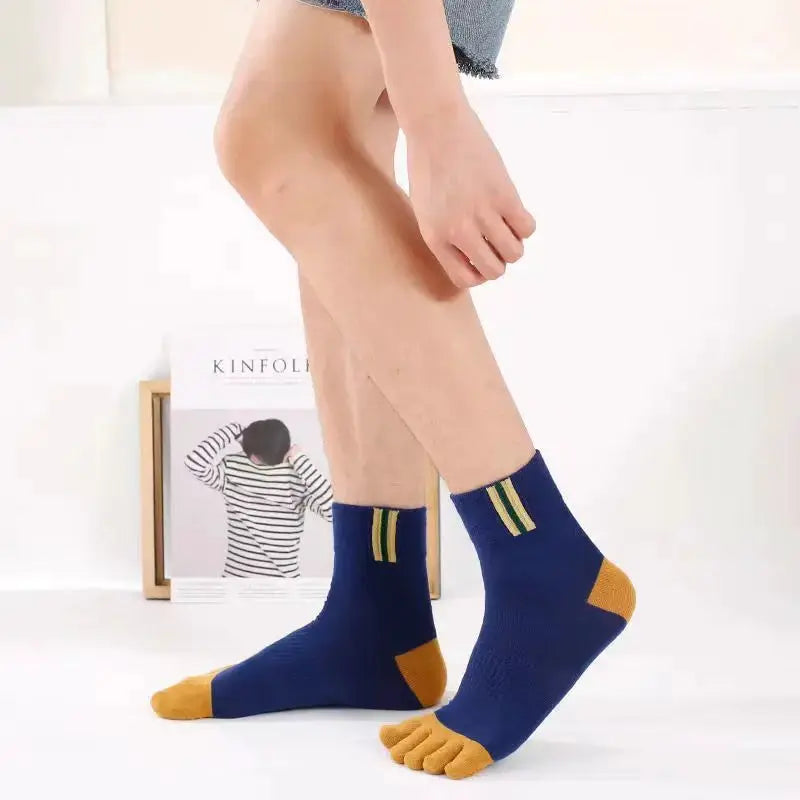 5 Pair Mens Five Toe Cotton Socks Breathable Split Toe Sports Socks For Men High Quality Casual
