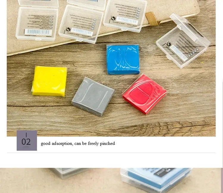 Faber-Castell plasticity erasers set in yellow blue gray red kneaded soft art rubber blocks