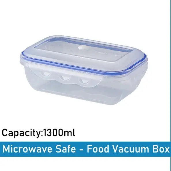 Vacuum Food Storage Box Set 1 To 3 Pieces Microwave Safe Fridge Organizer Fresh Keeping Sealing Food Dispenser