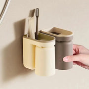 Aura Elite Toothbrush Storage Rack No Hole Wall Mounted Bathroom Organizer Hygienic Quick Drying