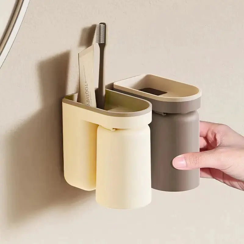 Aura Elite Toothbrush Storage Rack No Hole Wall Mounted Bathroom Organizer Hygienic Quick Drying