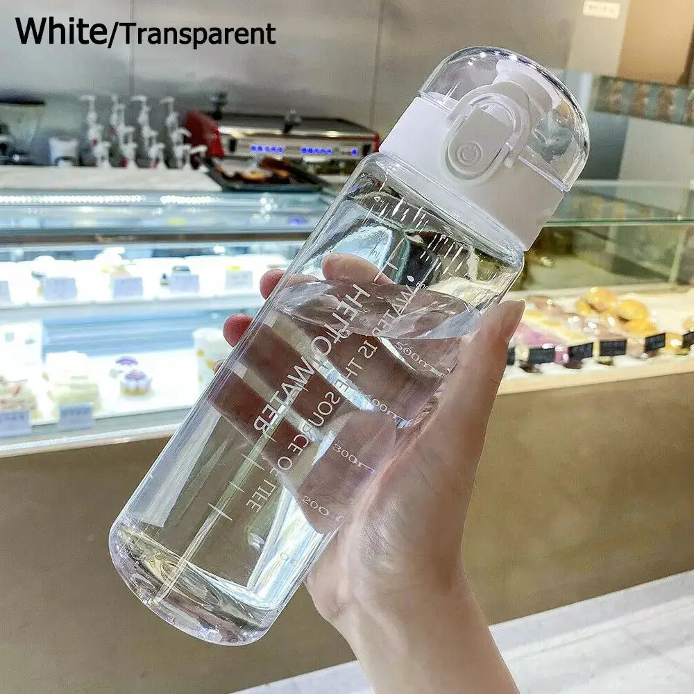 Sports Transparent Water Bottle 780ml Portable Gym Travel Clear Leakproof Drinking Bottle Frosted