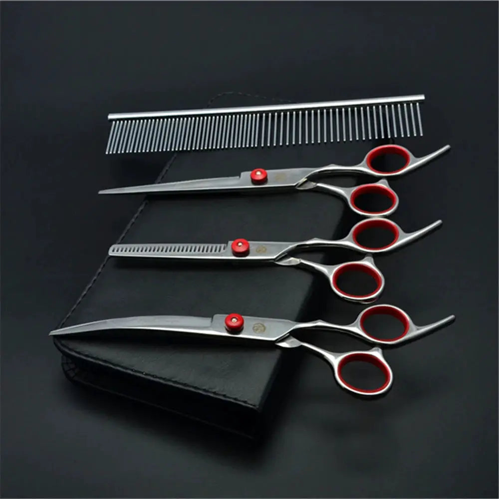 Purple Dragon Dog Grooming Scissors 6 Inch And 7 Inch Professional Stainless Steel Thinning Curved Shears