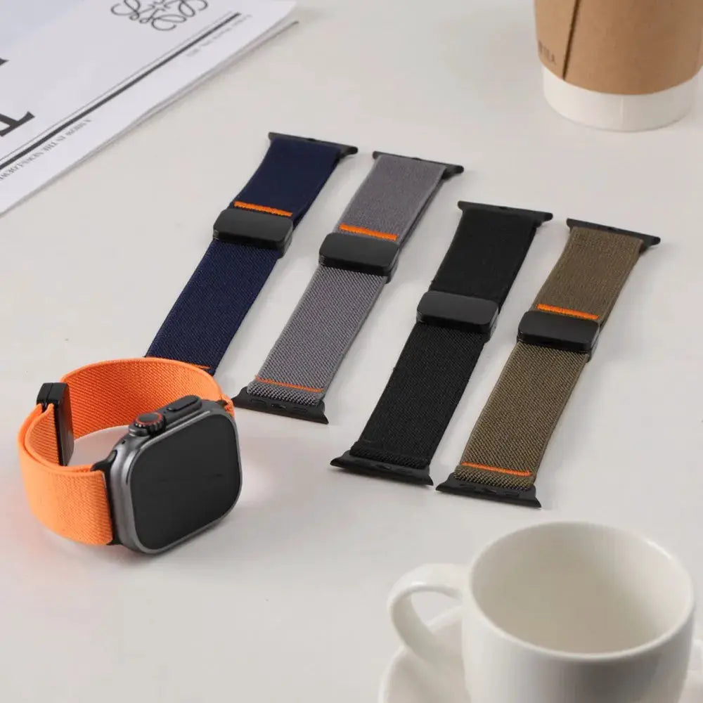 Magnetic Nylon Loop For Apple Watch ultra 3 2 bands 49mm 44mm 46mm 45mm 42mm correa Bracelet iWatch Series 11 10 9 8 7 SE Strap