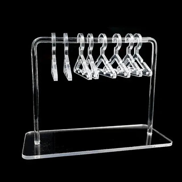 8 Pcs Hangers Shaped Jewelry Holder Personalized Earrings Display Racks Hanging Clothes Stand Storage Organizer