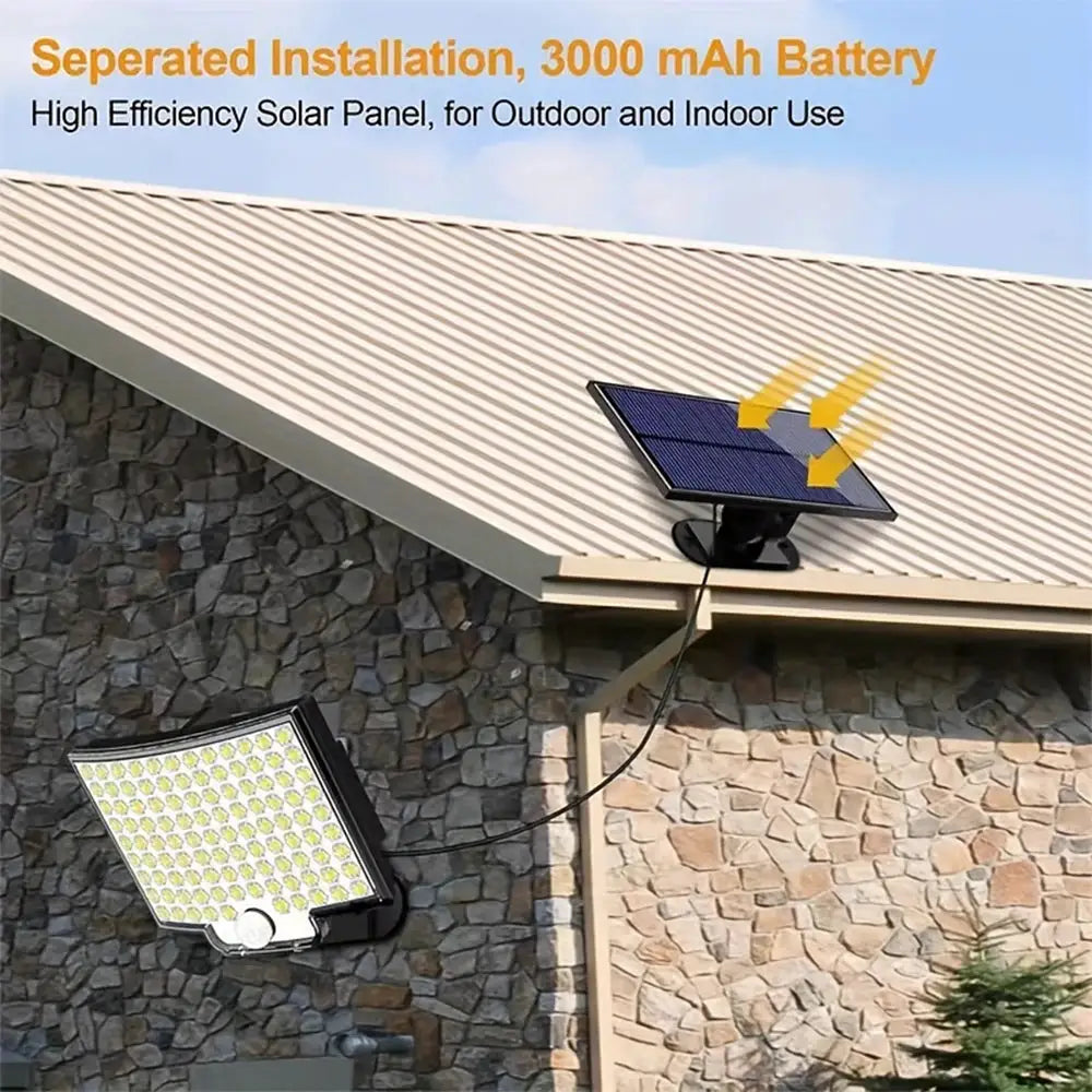 106LED Solar Outdoor Light With Motion Sensor And Remote Control Waterproof Wall Security Flood Lamp Patio Garden