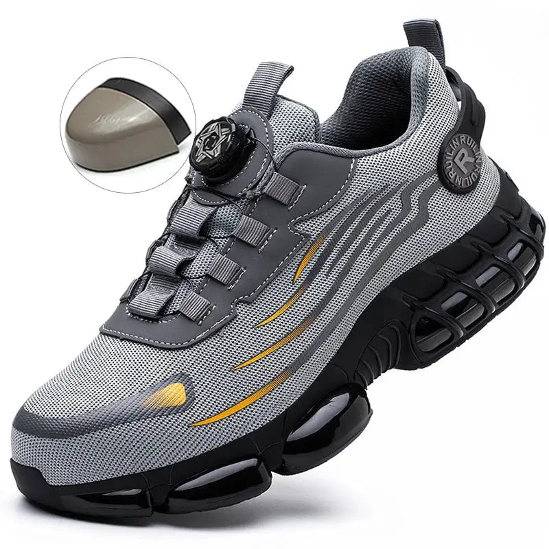 Indestructible Steel Toe Safety Shoes For Men With Slip Resistant And Abrasion Resistant Outsole Work Sneakers