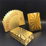 Golden Color Waterproof Playing Cards Set For Poker Nights And Magic Tricks Gift Collection