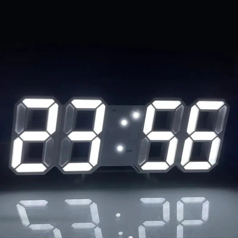 3D LED Digital Clock Luminous Wall Clock Multifunctional USB Plug In Electronic Timepiece For Home Decor
