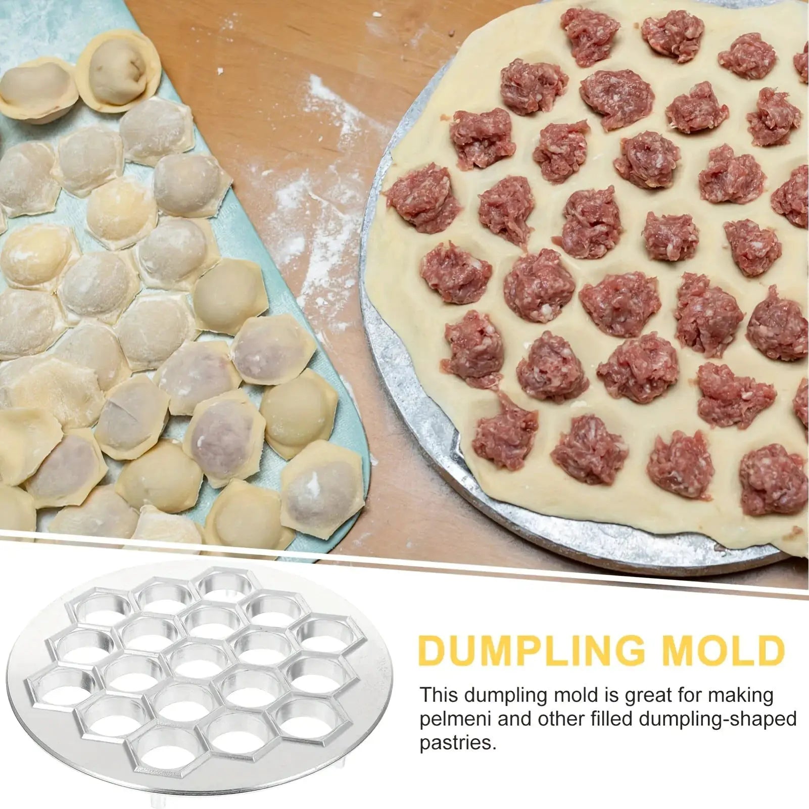 Aluminum Dumpling Maker Tool 37 Hole Ravioli Press For Homemade Pasta And Meat Fillings Pastry Mold Kitchen Gadget