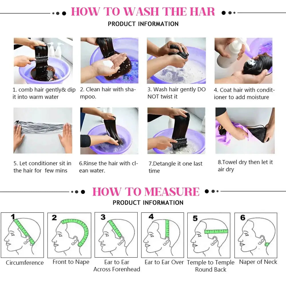 Human braiding hair bulk for braiding; deep wave, no weft, Brazilian virgin hair, instructional wash and measure steps