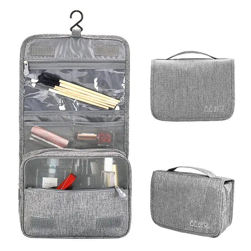 TravelMate Oxford Fabric Toiletries Organizer Bag Waterproof Hanging Travel Pouch For Men And Women
