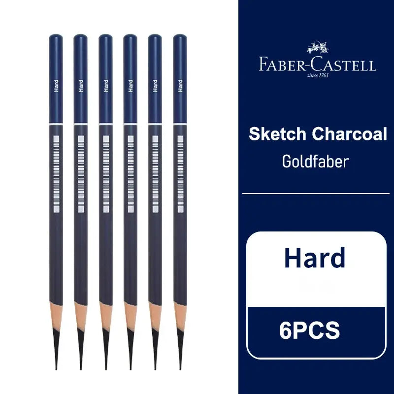 Faber-Castell Goldfaber sketch pencils, hard grade, 6 pcs with blue barrels