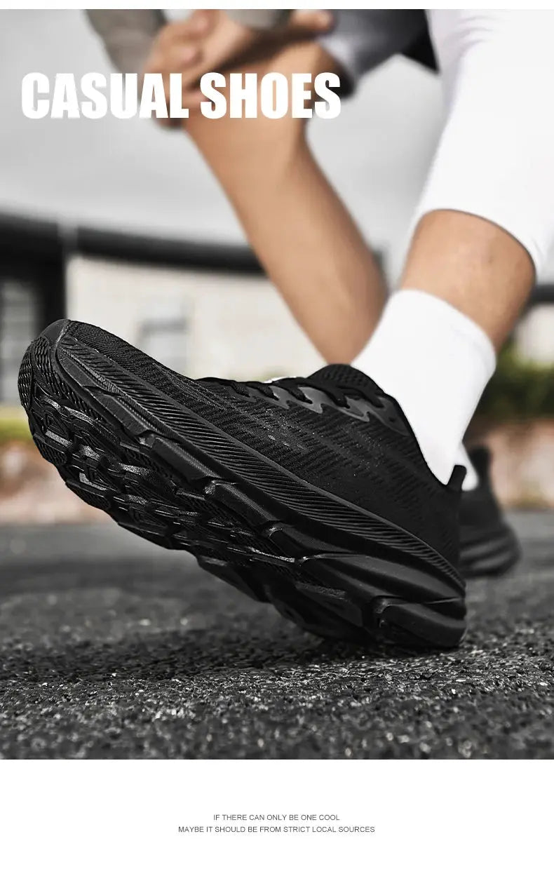 Men's Running Shoes Breathable Mesh Cushioned Non Slip Sneakers