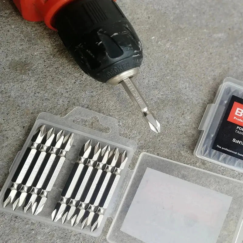 65mm PH2 Magnetic Anti Slip Screwdriver Bits Set With One Quarter Inch Hex Shank For Hand Electric Drills And Drivers