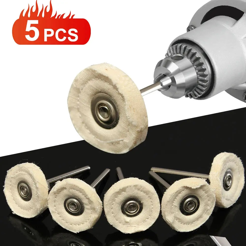 5 Pieces 25mm Cloth Polishing Wheels Buffing Pads For Jewelry And Metal Finishing On Dremel Rotary Tools