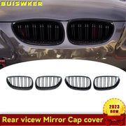 BMW E60/E61 kidney front bumper grille set, gloss black double-slats, 4-piece BUISWKER