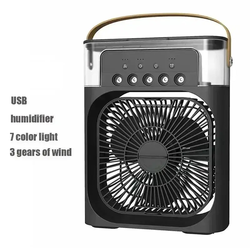 New 3 In 1 Portable Air Cooler Fan With Humidifier And Led Night Light For Home Office And Household Use