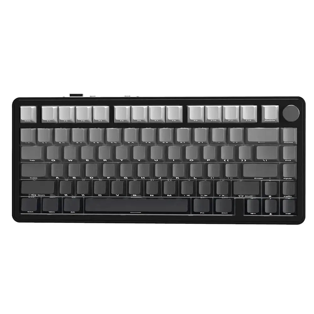 ATTACK SHARK X85 wireless mechanical gaming keyboard, black, TKL 82-key with gasket-style frame and rotary knob, RGB