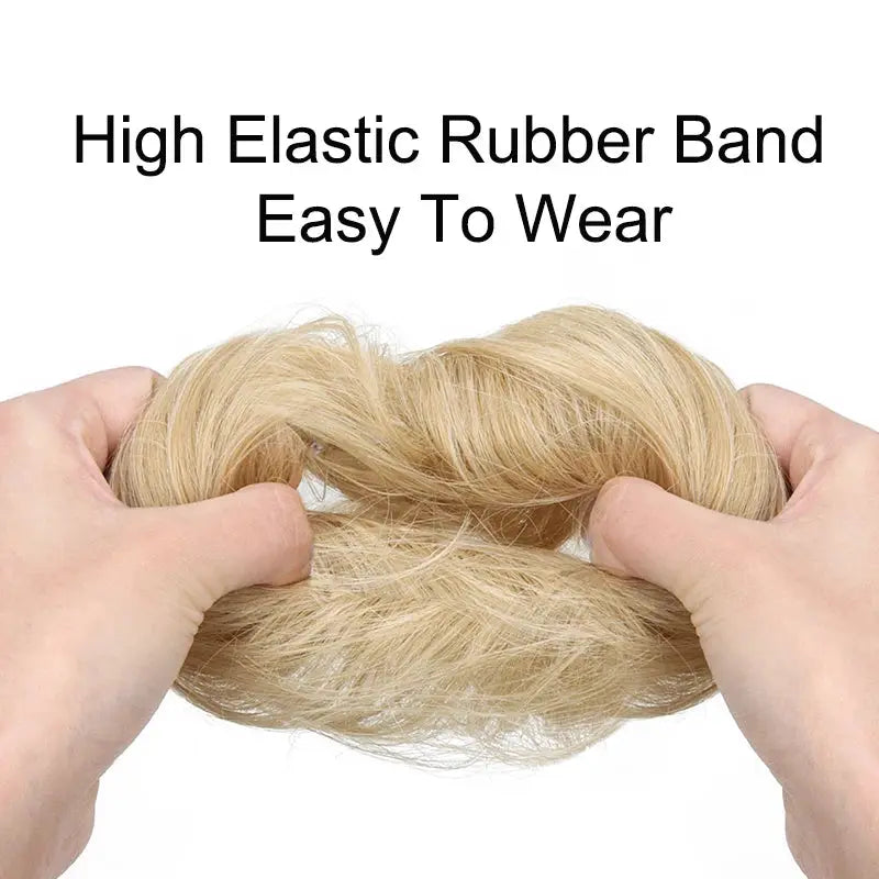 WIGSIN synthetic messy donut hair bun with elastic band, blonde