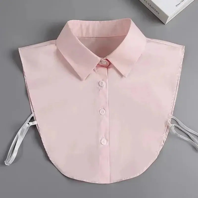 Detachable White Faux Collar With Front Tie For Women And Girls Vintage Lace Blouse Collar