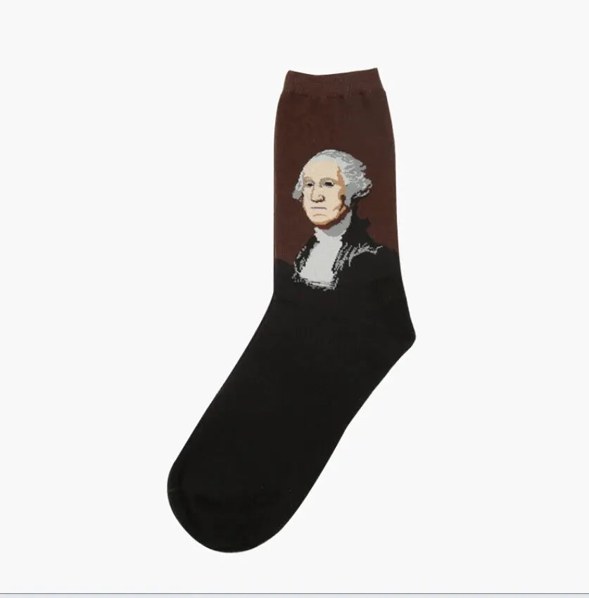 Van Gogh Mural Inspired Retro Men Socks 1 Pair Autumn Winter World Famous Oil Painting Series Funny Socks