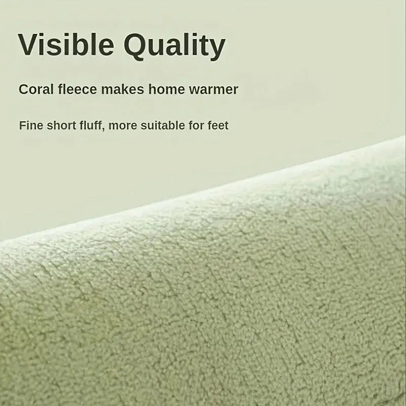 Simples Market bathroom floor mat in light green coral fleece, thickened absorbent non-slip foot mat