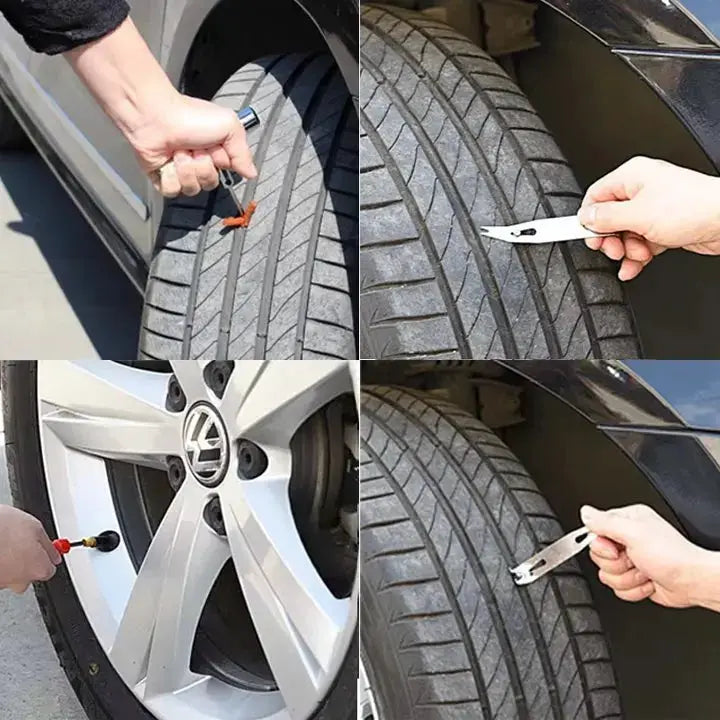 ZFOUEK 4-piece tire repair tool kit by Simples Market for auto, bike and motorcycle puncture repair