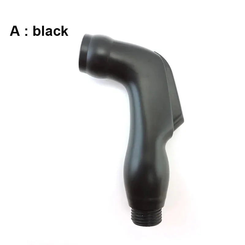 Handheld bidet spray nozzle, black ABS plastic with threaded hose connection, Simples Market