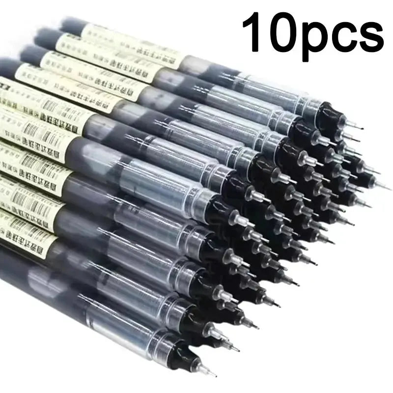 10 Pack Gel Pens 0.5mm Needle Tip Set For School And Office Quick Dry Smudge Resistant Ink Colors