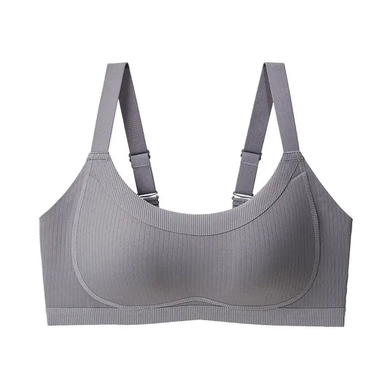 FallSweet seamless wireless bra, gray full-cup, soft breathable fabric, Simples Market