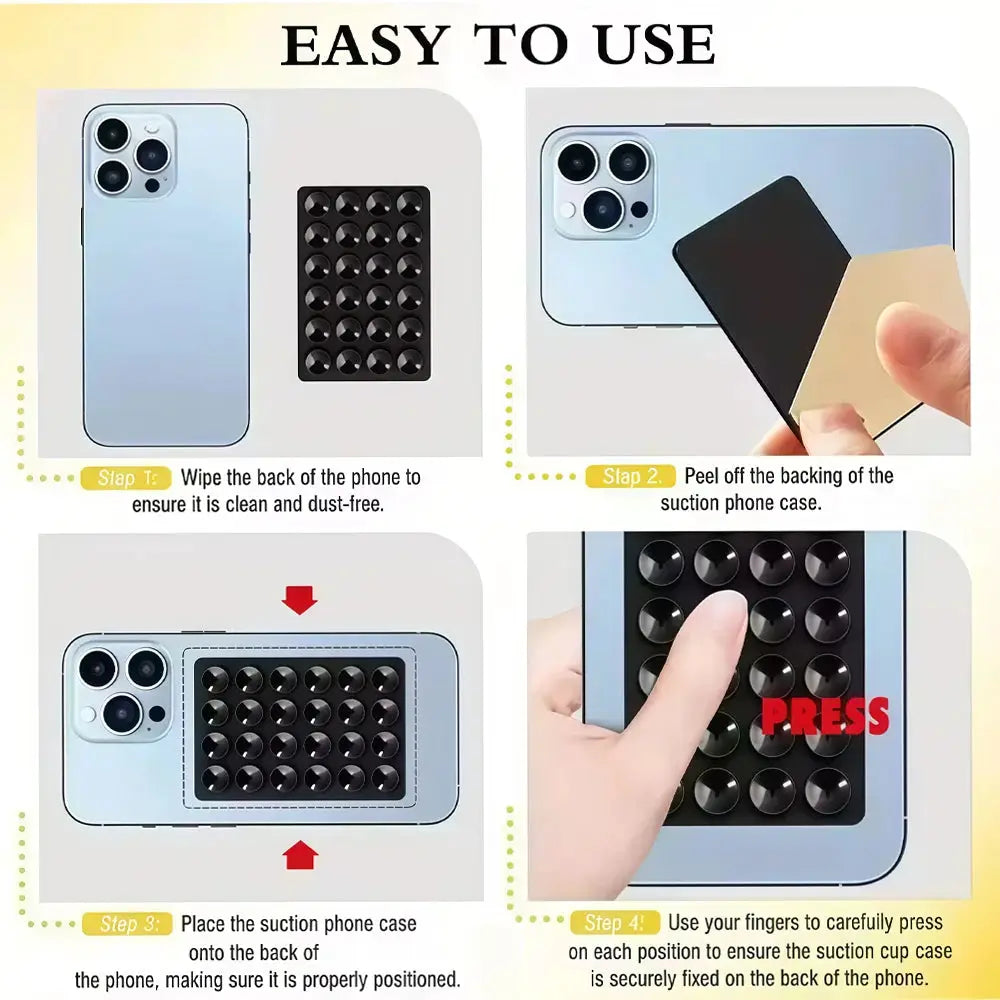 Candy Color Silicone Suction Cup Phone Case Mount Non Slip For Hands Free Selfies And Stable Video